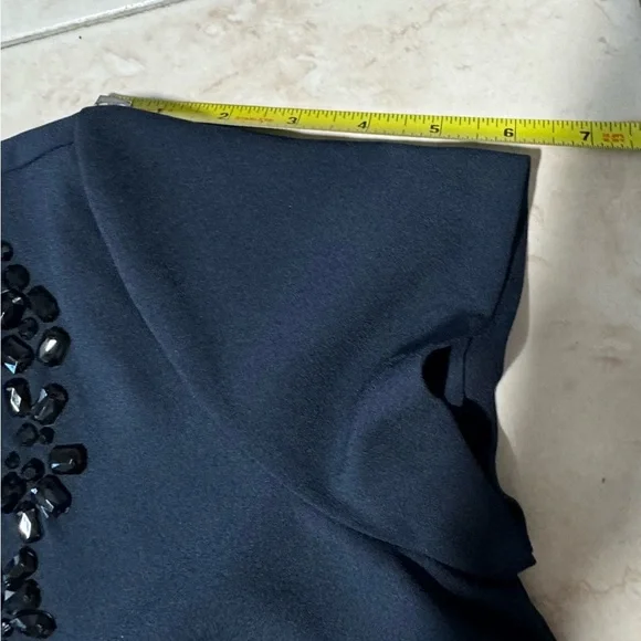 Banana Republic Navy Embellished Jeweled Bedazzled Short sleeve Dress Size 4 - Picture 5 of 7
